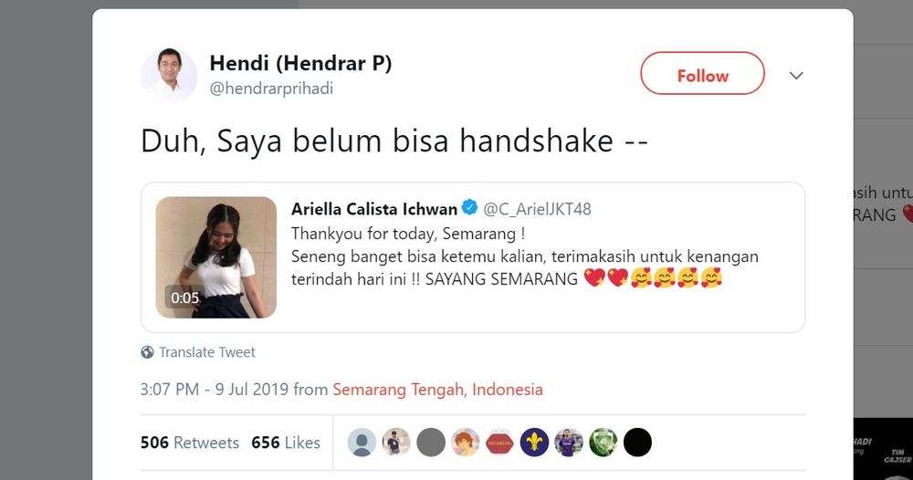 Walikota Semarang Belum Sempat Handshake dengan JKT48!